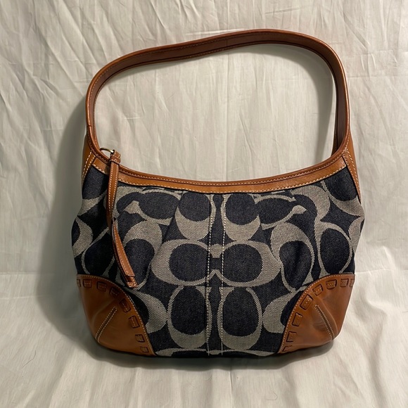 Coach Bags Coach Ergo Medium Signature Denim Leather Hobo Shoulder